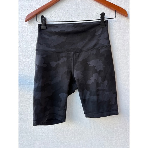 lululemon athletica Pants - Lululemon‎ Wunder Train High Rise Biker Shorts Everlux Camo Gym Workout